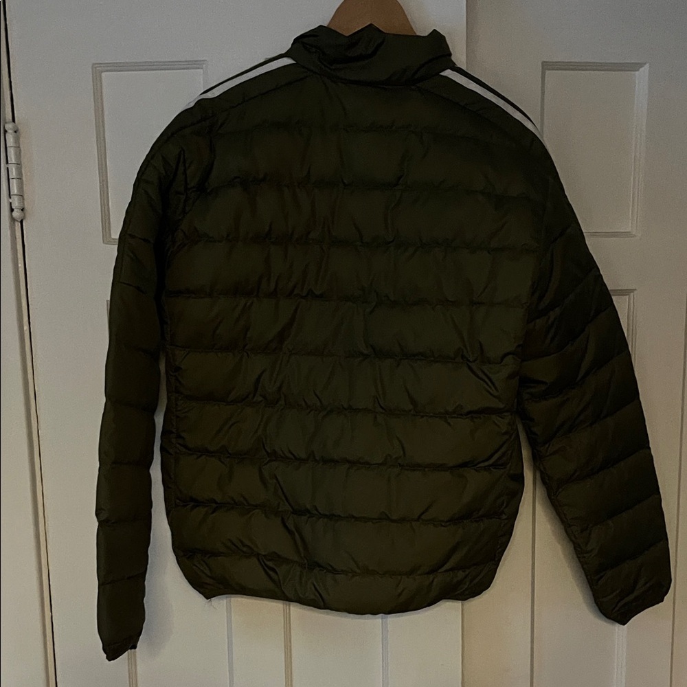 Adidas Men's Olive Puffer Jacket - Picture 3 of 4
